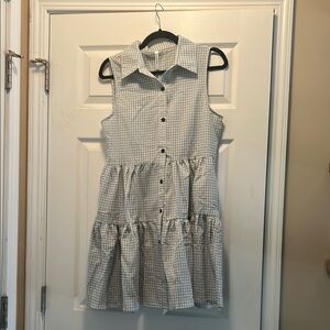 NWT Green Gingham Sleeveless Dress